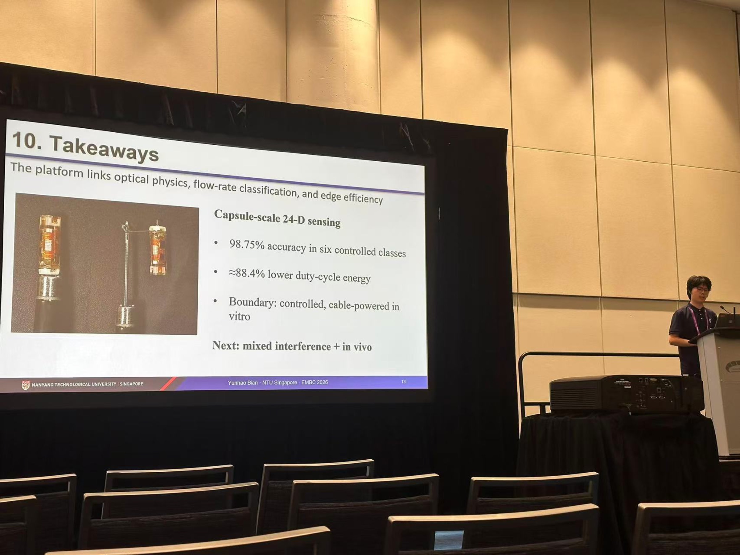 Yunhao Bian presenting at IEEE EMBC 2026
